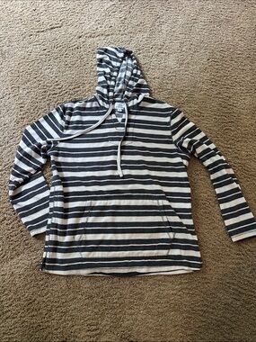 Surfside Supply Black & Cream Striped Hooded Pullover